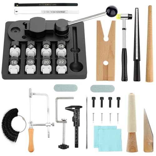 JAZORR Ringbiegewerkzeug, Ringbiegewerkzeug mit Nylon-Stanzschablonen Ringe Herstellung Werkzeug, Ringe Messwerkzeuge, Multifunktions-Biegewerkzeuge Set Mess-Kit von JAZORR