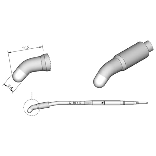 JBC Lötspitze Serie C130, Rundform, C130417/Ø 4,0 mm, gebogen C130417 (Lötkartusche Lötpatrone Loetspitze Loetkartusche Loetpatrone AP130 AP1300 1300) JBC Lötspitze Serie C130, Rundform, C130417/Ø 4,0 mm, gebogen C130417 (Lötkartusche Lötpatrone Loetspitze Loetkartusche Loetpatrone AP130 AP1300 1300) von JBC