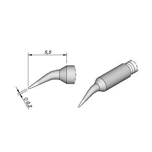 JBC Lötspitze Serie C210, Rundform, C210002/Ø 0,2 mm, gebogen C210002 (Lötkartusche Lötpatrone Loetspitze Loetkartusche Loetpatrone T210-A AD2210 2210 C210) von JBC