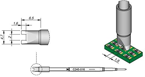 JBC SMD-Entlötspitze Serie C245, C245016/2,0 mm, für Chip-Komponenten C245016 (2045 2245 C245 Loetkartusche Loetpatrone Loetspitze Lötkartusche Lötpatrone Lötspitze SMD Entlötspitze) von JBC