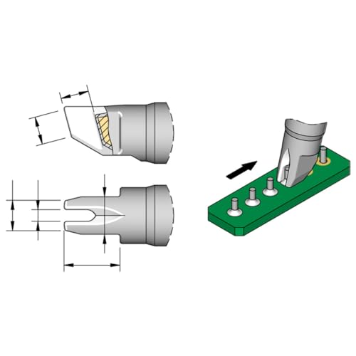 JBC Lötspitze Serie C245 Sondertypen, C245754/3,0 x 3,0 mm, Ziehlötspitze C245754 (2045 2245 Loetkartusche Loetpatrone Loetspitze Lötkartusche Lötpatrone Wave) von JBC
