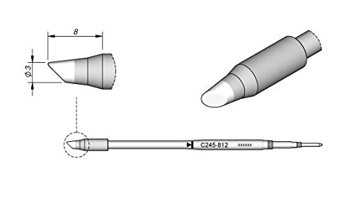 JBC Lötspitze Serie C245, Rundform, C245812/Ø 3,0 mm, abgeschrägt, 20 mm länger C245812 (Lötkartusche Lötpatrone Loetspitze Loetkartusche Loetpatrone 2245 2045 bleifrei) von JBC