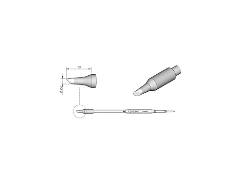 JBC Lötspitze Serie C245, Rundform, C245845/Ø 2,2 mm, abgeschrägt, 20 mm länger C245845 (Lötkartusche Lötpatrone Loetspitze Loetkartusche Loetpatrone 2245 2045 bleifrei) von JBC