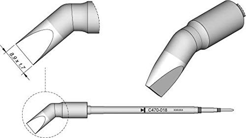 JBC Lötspitze Serie C470, Meißelform, C470018/8,9 x 1,7 mm, gebogen C470018 (Lötkartusche 470 4700 C470- Loetkartusche Loetpatrone Loetspitze Lötpatrone T470) von JBC