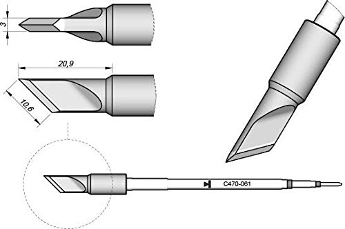 JBC Lötspitze Serie C470, Sondertypen, C470061/10,6 mm, klingenförmig C470-061 (Lötkartusche) von JBC
