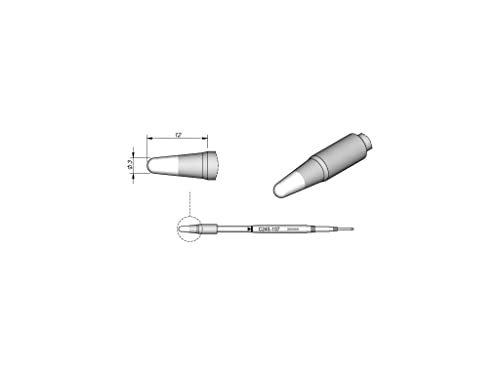JBC Lötspitze Serie C245, Rundform, C245107/Ø 3,0 mm, gerade, High Thermal C245107 (Lötkartusche Lötpatrone Loetspitze Loetkartusche Loetpatrone 2245 2045 bleifrei) von JBC