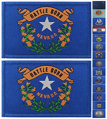 JBCD 2 Pack Nevada Flag Patches States Flags Tactical Patch Pride Flag Patch for Clothes Hat Patch Team Military Patch von JBCD
