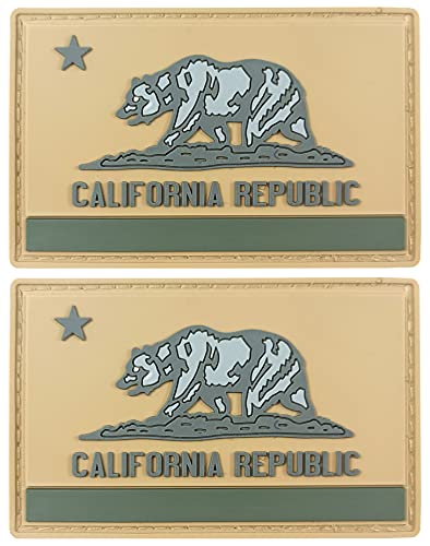 JBCD 2 Stück California Flag Patches PVC Tactical California Patch Pride Flag Patch für Rucksack Hut Patch Team Military Patch von JBCD