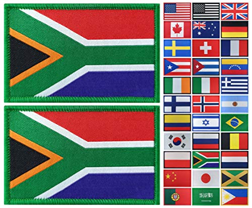 JBCD 2 Stück Südafrika-Flagge Patch Südafrikanische Flaggen Patch Pride Flag Patch für Kleidung Hut Patch Team Military Patch von JBCD