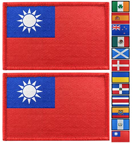 JBCD 2 Stück Taiwan-Flaggen-Patches Taiwanesische Flaggen Tactical Patch Pride Flag Patch für Kleidung Hut Patch Team Military Patch von JBCD