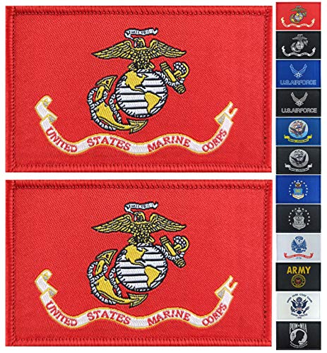 JBCD 2 Stück US Marine Corps Flaggen Patch Army Force Flags Tactical Patch Pride Flag Patch für Kleidung Hut Patch Team Military Patch von JBCD