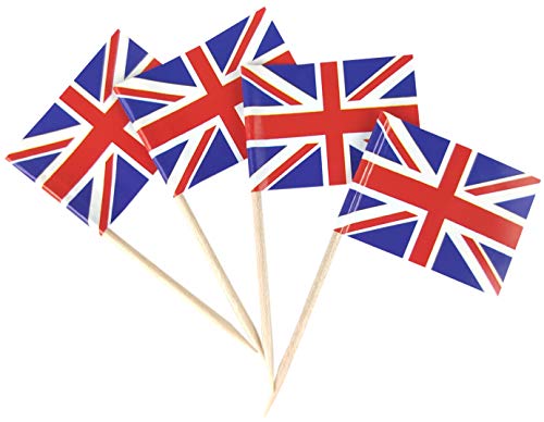 JBCD 200 Stück Zahnstocher, britische Flaggen, Cupcake-Dekoration, Cocktail-Zahnstocher, Flagge, Cupcake-Topper JBCD 200 Stück Zahnstocher, britische Flaggen, Cupcake-Dekoration, Cocktail-Zahnstocher, Flagge, Cupcake-Topper von JBCD