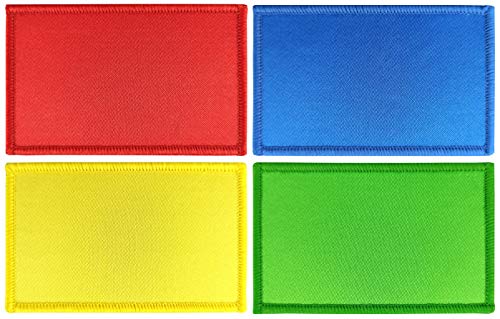 JBCD 4 Stück einfarbige Flaggen – Rot, Gelb, Blau, Grün – Tactical Pride Team Militär-Patch für Kleidung und Hut von JBCD
