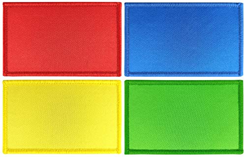 JBCD 4 Stück einfarbige Flaggen in Rot, Gelb, Blau und Grün Flaggen Patch für Kleidung Hut Patch Team Military Patch von JBCD