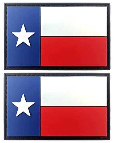 JBCD Aufnäher mit Texas-Flagge, PVC, taktischer Aufnäher, Pride, Gummi-Flagge, für Rucksack, Hut, Team, Militär, 2 Stück JBCD Aufnäher mit Texas-Flagge, PVC, taktischer Aufnäher, Pride, Gummi-Flagge, für Rucksack, Hut, Team, Militär, 2 Stück von JBCD