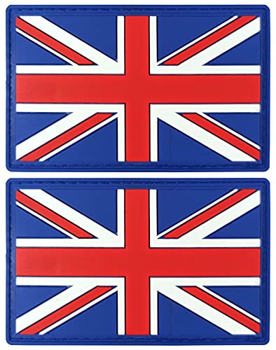 JBCD Aufnäher mit britischer Flagge, PVC, taktischer Aufnäher, Union Jack, für Rucksack, Hut, Militär, 2 Stück von JBCD