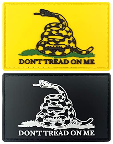 JBCD Dont Tread on Me Gadsden Flag Patch Taktischer Patch – PVC-Gummi Klettverschluss Patch (2 Stück) von JBCD