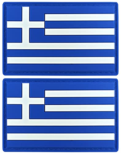 JBCD Patch, Motiv: Griechenland-Flagge, PVC, taktischer Patch, Pride, Gummi-Flicken für Rucksack, Hut, Team, Militär, 2 Stück von JBCD