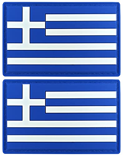 JBCD Patch, Motiv: Griechenland-Flagge, PVC, taktischer Patch, Pride, Gummi-Flicken für Rucksack, Hut, Team, Militär, 2 Stück JBCD Patch, Motiv: Griechenland-Flagge, PVC, taktischer Patch, Pride, Gummi-Flicken für Rucksack, Hut, Team, Militär, 2 Stück von JBCD