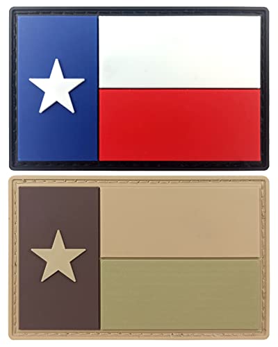 JBCD Texas Flag Patch Tactical PVC Rubber Hook & Loop Fastener Patch (2 Pack) von JBCD