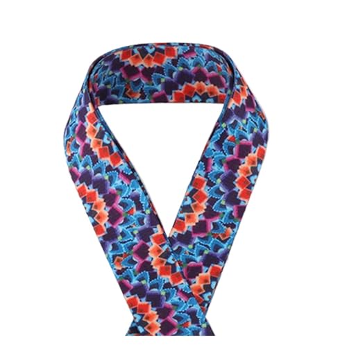 1/2/5 Yards 38 mm Jacquardbänder, mehrfarbiges Streifenmuster, Basteln, Polyester-Gurtband, neue Dekoration im ethnischen Stil, Nylonband Für Buntes Gurtband, Zum Basteln(23,2yards) von JBJYGSG