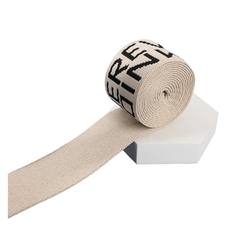 1/2/5 Yards 38 mm bedrucktes Gurtband, mehrfarbiges alphanumerisches Muster, Rucksackumreifung, Nähtasche, Gürtel, DIY, trendige Jacquardbänder Für Buntes Gurtband, Zum Basteln(White-01,1yard) von JBJYGSG