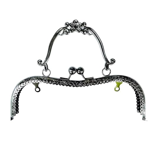 20,5 cm Metall-Geldbörsen-Rahmengriff, Clutch-Taschen-Zubehör, DIY-Kussverschluss-Schloss, bronzefarbene Prägung, M-förmige Handtaschen-Hardware Für Diy Geldbeutel Handtasche Münzbörsen(Black) von JBJYGSG