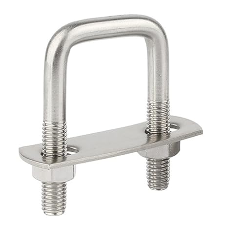 304 Edelstahl-Vierkantklemme, U-Bolzen, rechtwinklige Schraubklemme, U-Klemme, quadratische Klemme, rechtwinklige U-Bolzen Für Abschleppen Von Autos Schiffen(M10X60X100-1set) von JBJYGSG