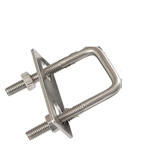 304 Edelstahl-Vierkantklemme, rechtwinklige U-Klemme, U-Bolzen, rechtwinklige Schraube, U-Quadrat-Klemme, Schnalle, quadratische Rohrschelle Für Abschleppen Von Autos Schiffen(M8 25x50mm 5pcs) von JBJYGSG