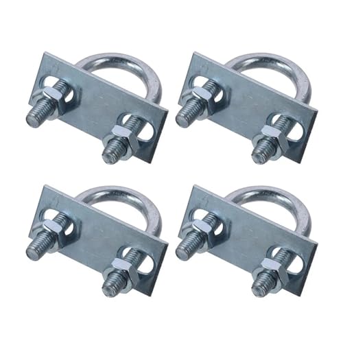 4 Stück runde U-Bolzen, silberfarben, rund, gebogen, U-Klemme, U-Bolzen, Stahl, verzinkte Oberfläche mit Muttern-Platten-Unterlegscheibe Für Abschleppen Von Autos Schiffen(4 Sets-M8x25x90) von JBJYGSG