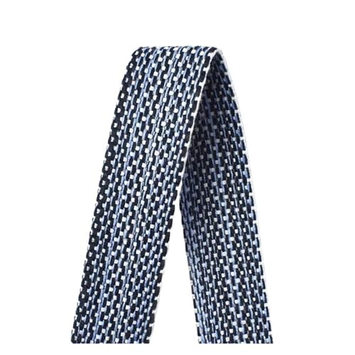 JBJYGSG 1/2/3/4/5M Polyester Gurtband Jacquard Baumwolle Gurt Tasche Kleidung Rucksack Band Schrägband Band DIY Nähzubehör Für Buntes Gurtband, Zum Basteln(Blue-20mm,5Meters) von JBJYGSG