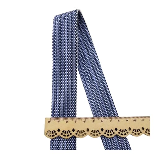 JBJYGSG 1/2/3/4/5M Polyester Gurtband Jacquard Baumwolle Gurt Tasche Kleidung Rucksack Band Schrägband Band DIY Nähzubehör Für Buntes Gurtband, Zum Basteln(Blue-30mm,1Meter) von JBJYGSG