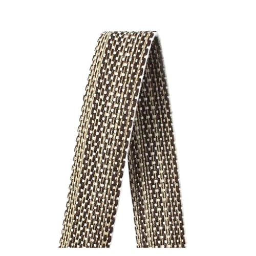 JBJYGSG 1/2/3/4/5M Polyester Gurtband Jacquard Baumwolle Gurt Tasche Kleidung Rucksack Band Schrägband Band DIY Nähzubehör Für Buntes Gurtband, Zum Basteln(Coffee-20mm,4Meters) von JBJYGSG
