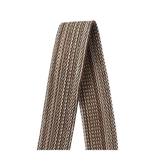 JBJYGSG 1/2/3/4/5M Polyester Gurtband Jacquard Baumwolle Gurt Tasche Kleidung Rucksack Band Schrägband Band DIY Nähzubehör Für Buntes Gurtband, Zum Basteln(Coffee-30mm,5Meters) von JBJYGSG