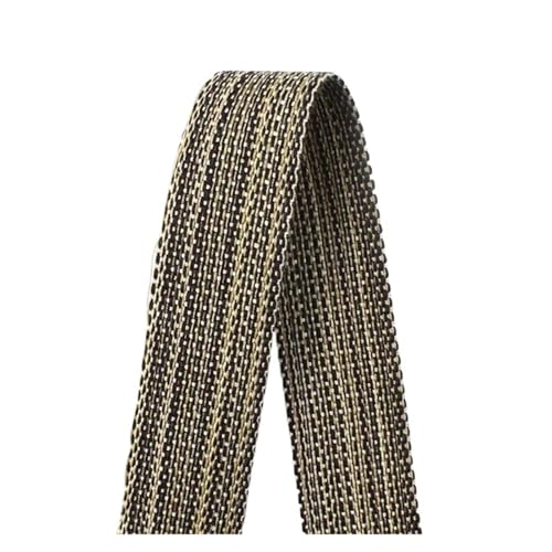 JBJYGSG 1/2/3/4/5M Polyester Gurtband Jacquard Baumwolle Gurt Tasche Kleidung Rucksack Band Schrägband Band DIY Nähzubehör Für Buntes Gurtband, Zum Basteln(Coffee-34mm,3Meters) von JBJYGSG