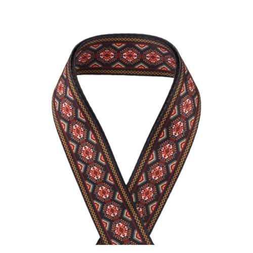 JBJYGSG 1/2/5 Yards 38 mm Jacquardbänder, mehrfarbiges Streifenmuster, Basteln, Polyester-Gurtband, Neue Dekoration im ethnischen Stil, Nylonband Für Buntes Gurtband, Zum Basteln(7,1yard) von JBJYGSG