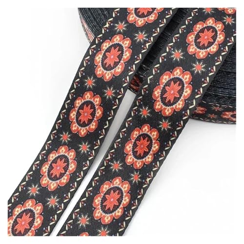 JBJYGSG 1/2 Meter 38/50 mm ethnische Nylon Gurtbänder Jacquardband Taschengurt Gürtel Dekor Satinband Spitzenbesatz Nähzubehör Für Buntes Gurtband, Zum Basteln(RD033-05,38mm-2Meters) von JBJYGSG