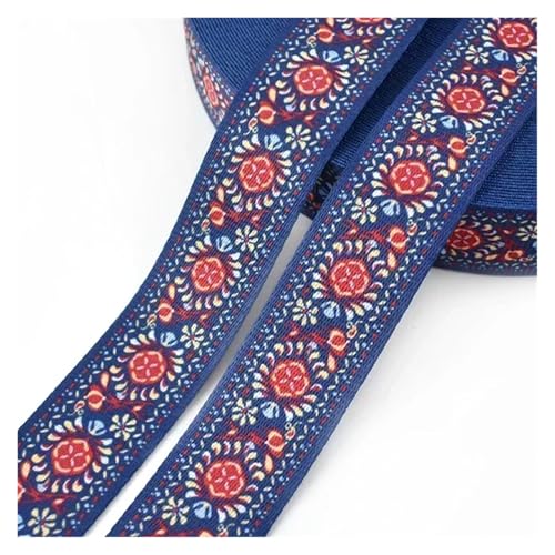 JBJYGSG 1/2 Meter 38/50 mm ethnische Nylon Gurtbänder Jacquardband Taschengurt Gürtel Dekor Satinband Spitzenbesatz Nähzubehör Für Buntes Gurtband, Zum Basteln(RD033-06,38mm-1Meter) von JBJYGSG
