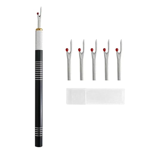 JBJYGSG 1 Stück Fadenschneider mit 5 Stück Ersatzkopf Nahttrenner Stichfaden-Entferner Stickfadenentferner DIY Nähwerkzeuge Zum Nähen(Black 2) von JBJYGSG