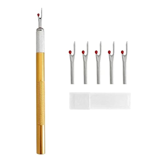 JBJYGSG 1 Stück Fadenschneider mit 5 Stück Ersatzkopf Nahttrenner Stichfaden-Entferner Stickfadenentferner DIY Nähwerkzeuge Zum Nähen(Color 2) von JBJYGSG