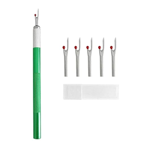 JBJYGSG 1 Stück Fadenschneider mit 5 Stück Ersatzkopf Nahttrenner Stichfaden-Entferner Stickfadenentferner DIY Nähwerkzeuge Zum Nähen(Color 5) von JBJYGSG