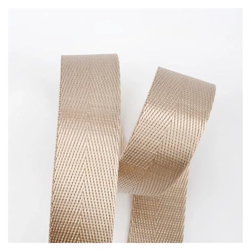 JBJYGSG 10 Meter 20–50 mm Nylon-Gurtband, Bänder for Gürtel, Hundehalsband, Rucksackgurt, Meterware, Schrägband, DIY-Nähzubehör Für Buntes Gurtband, Zum Basteln(RD001-Beige,32mm) von JBJYGSG