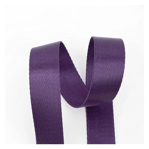 JBJYGSG 10 Meter 20–50 mm Nylon-Gurtband, Bänder for Gürtel, Hundehalsband, Rucksackgurt, Meterware, Schrägband, DIY-Nähzubehör Für Buntes Gurtband, Zum Basteln(RD001-DarkPurple,38mm) von JBJYGSG