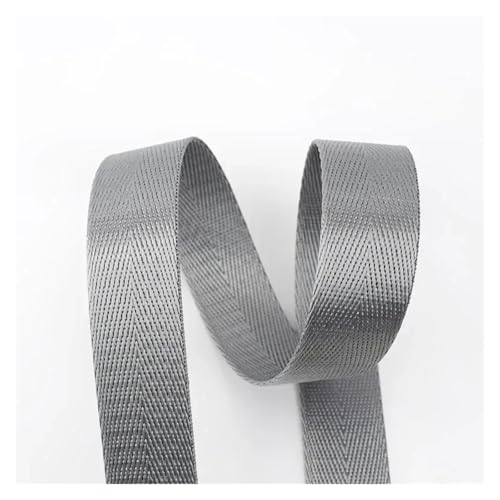 JBJYGSG 10 Meter 20–50 mm Nylon-Gurtband, Bänder for Gürtel, Hundehalsband, Rucksackgurt, Meterware, Schrägband, DIY-Nähzubehör Für Buntes Gurtband, Zum Basteln(RD001-Gray,50mm) von JBJYGSG