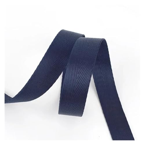 JBJYGSG 10 Meter 20–50 mm Nylon-Gurtband, Bänder for Gürtel, Hundehalsband, Rucksackgurt, Meterware, Schrägband, DIY-Nähzubehör Für Buntes Gurtband, Zum Basteln(RD001-NavyBlue,20mm) von JBJYGSG