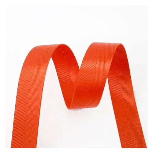 JBJYGSG 10 Meter 20–50 mm Nylon-Gurtband, Bänder for Gürtel, Hundehalsband, Rucksackgurt, Meterware, Schrägband, DIY-Nähzubehör Für Buntes Gurtband, Zum Basteln(RD001-Orange,50mm) von JBJYGSG