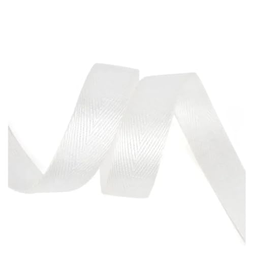 JBJYGSG 10 Meter 20–50 mm Nylon-Gurtband, Bänder for Gürtel, Hundehalsband, Rucksackgurt, Meterware, Schrägband, DIY-Nähzubehör Für Buntes Gurtband, Zum Basteln(RD001-White,50mm) von JBJYGSG