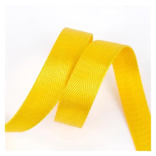 JBJYGSG 10 Meter 20–50 mm Nylon-Gurtband, Bänder for Gürtel, Hundehalsband, Rucksackgurt, Meterware, Schrägband, DIY-Nähzubehör Für Buntes Gurtband, Zum Basteln(RD001-Yellow,20mm) von JBJYGSG