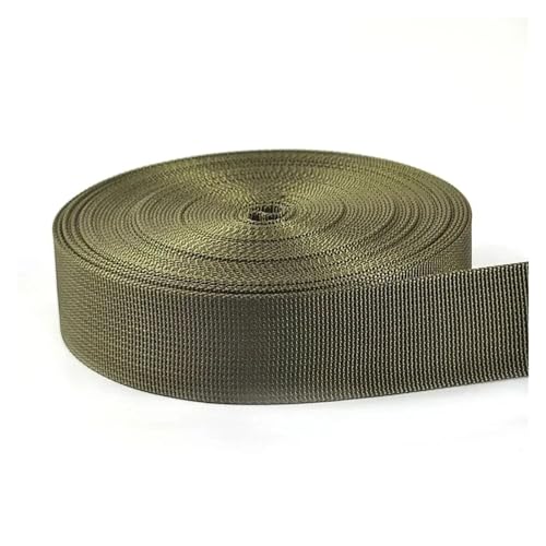 JBJYGSG 10 Meter 20–50 mm Nylon-Gurtband, Bänder for Gürtel, Hundehalsband, Rucksackgurt, Meterware, Schrägband, DIY-Nähzubehör Für Buntes Gurtband, Zum Basteln(RD109-ArmyGreen,50mm) von JBJYGSG