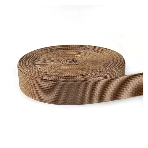 JBJYGSG 10 Meter 20–50 mm Nylon-Gurtband, Bänder for Gürtel, Hundehalsband, Rucksackgurt, Meterware, Schrägband, DIY-Nähzubehör Für Buntes Gurtband, Zum Basteln(RD109-Champagne,50mm) von JBJYGSG